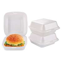 1000ml Disposable 6inch square thickened foam hamburger box with new food grade ps material take away foam food container